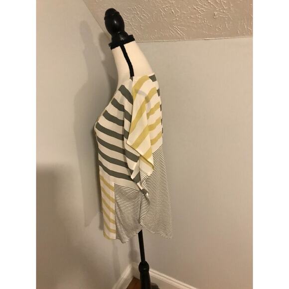 Anthropologie One September Madrigal Mixed Media Stripe Blouse - Picture 2 of 11